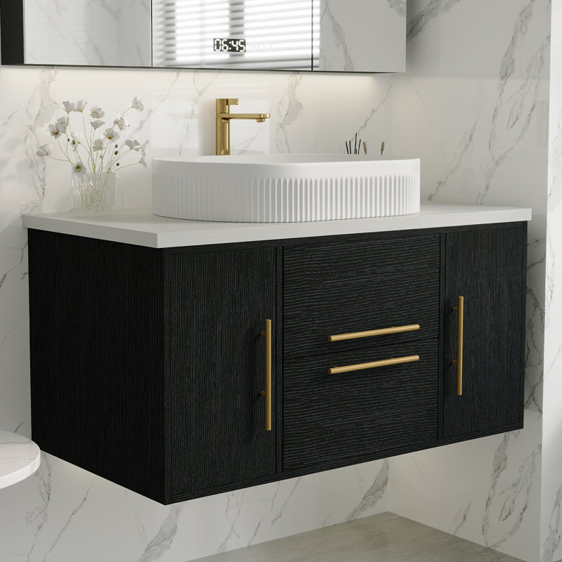 Meuble-lavabo suspendu moderne avec lavabo