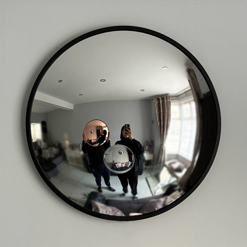 Aluminium Round Mirror, Black