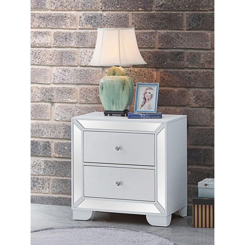 2 Drawer Nightstand, Bedroom Side Table