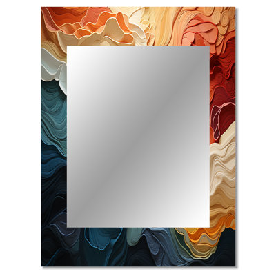 Biomorphism Organic Forms V - Biomorphism Large Mirror, Modern Decorative Wall Mirror, Printed Metal Art