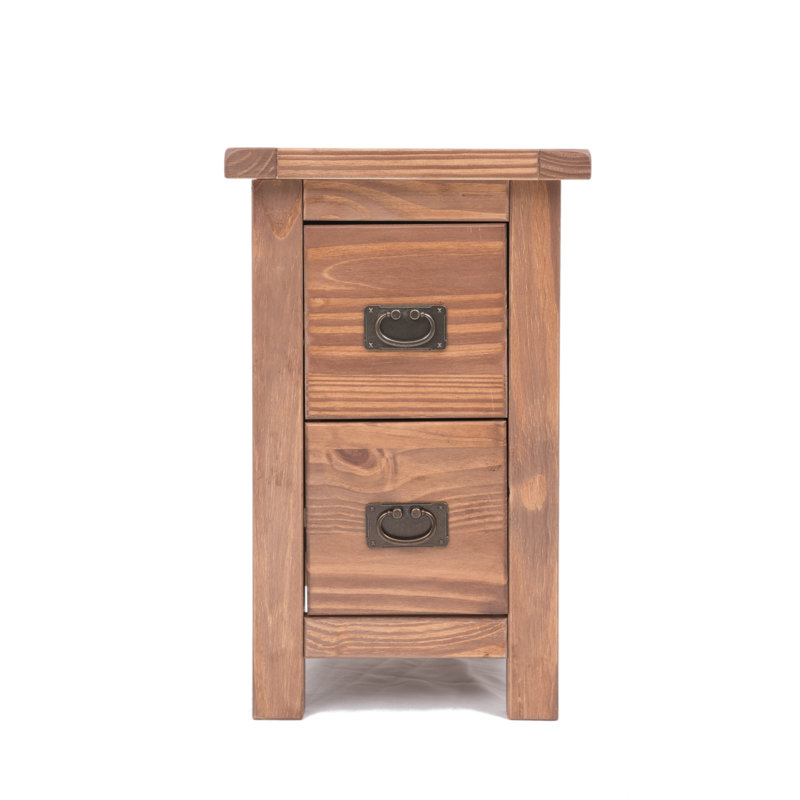 Aurelie 35cm W Solid + Manufactured Wood Bedside Table, Light Brown