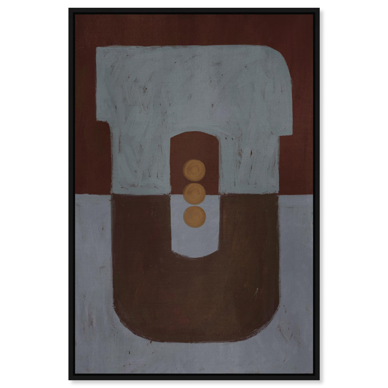 Domino Block Print by Oliver Gal, 25"H x 37"W, Black Floater Frame