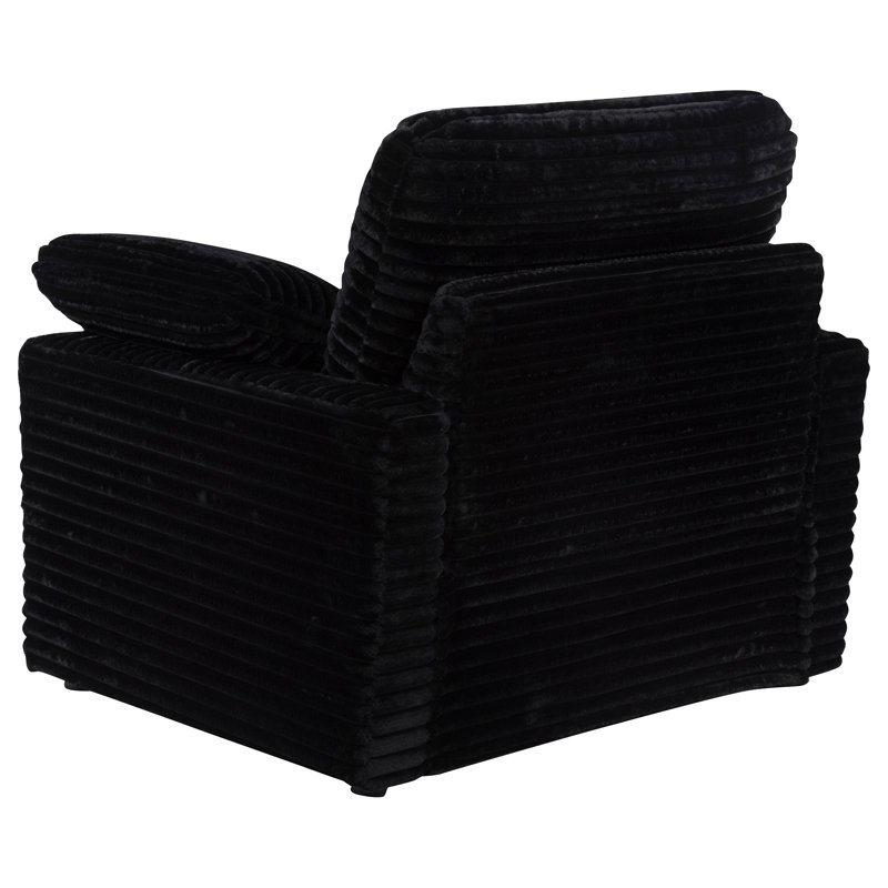 Collins Upholstered Power Recliner Chair Black, Black