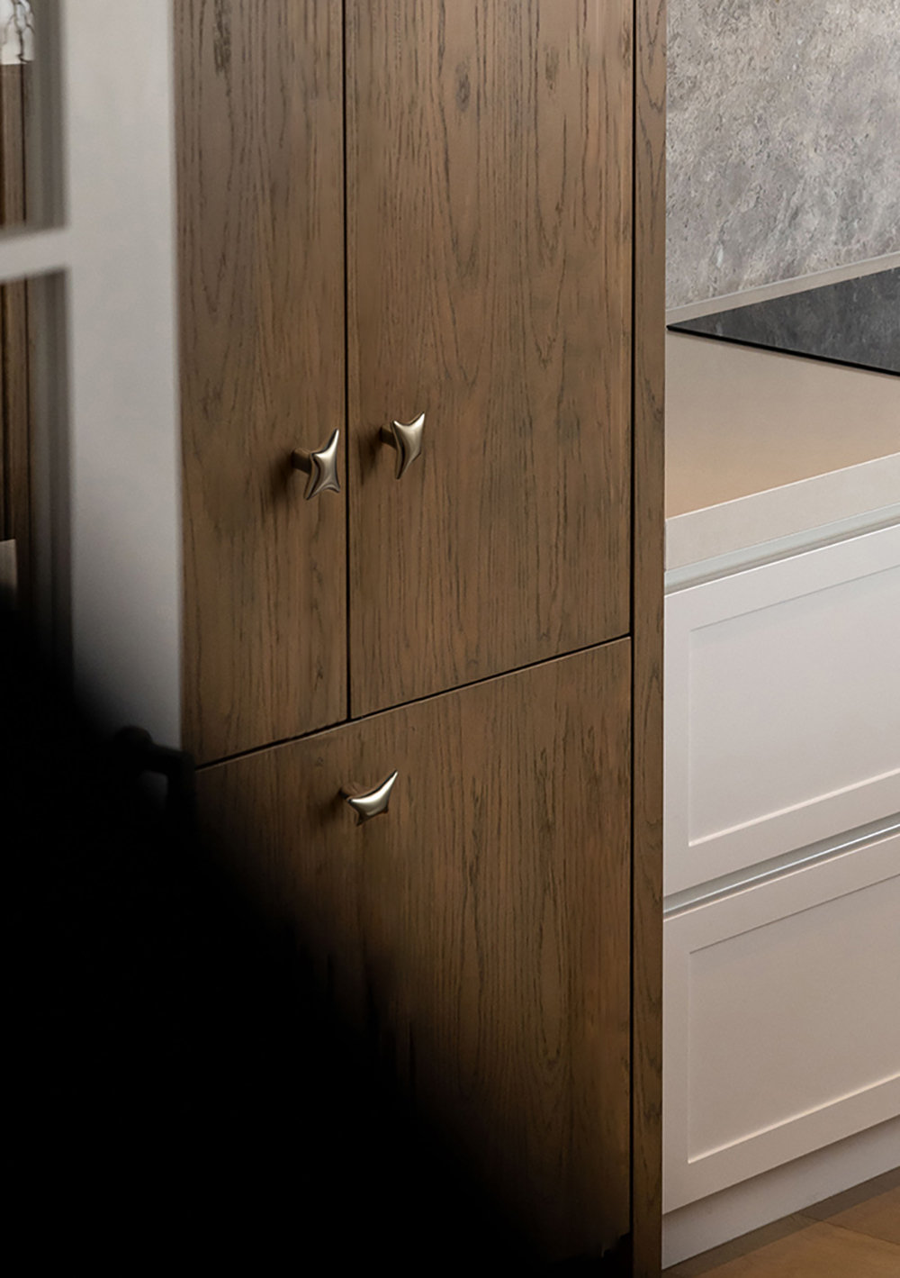 Titanium Silver Star-Shaped Cabinet Knob