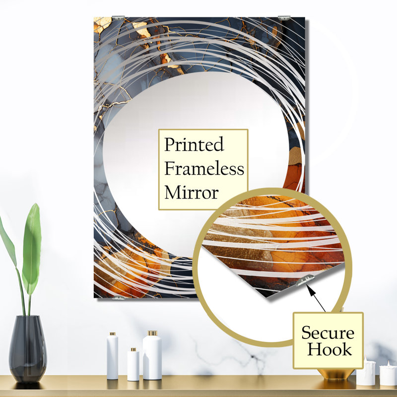 Miroir mural abstrait en marbre granit IV - marbre MIR137667, 32 po x 24 po