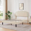Grand lit tapissier avec 2 tables de chevet - lumières DEL et station de charge, ensemble de chambre à coucher moderne-123098291-123710543