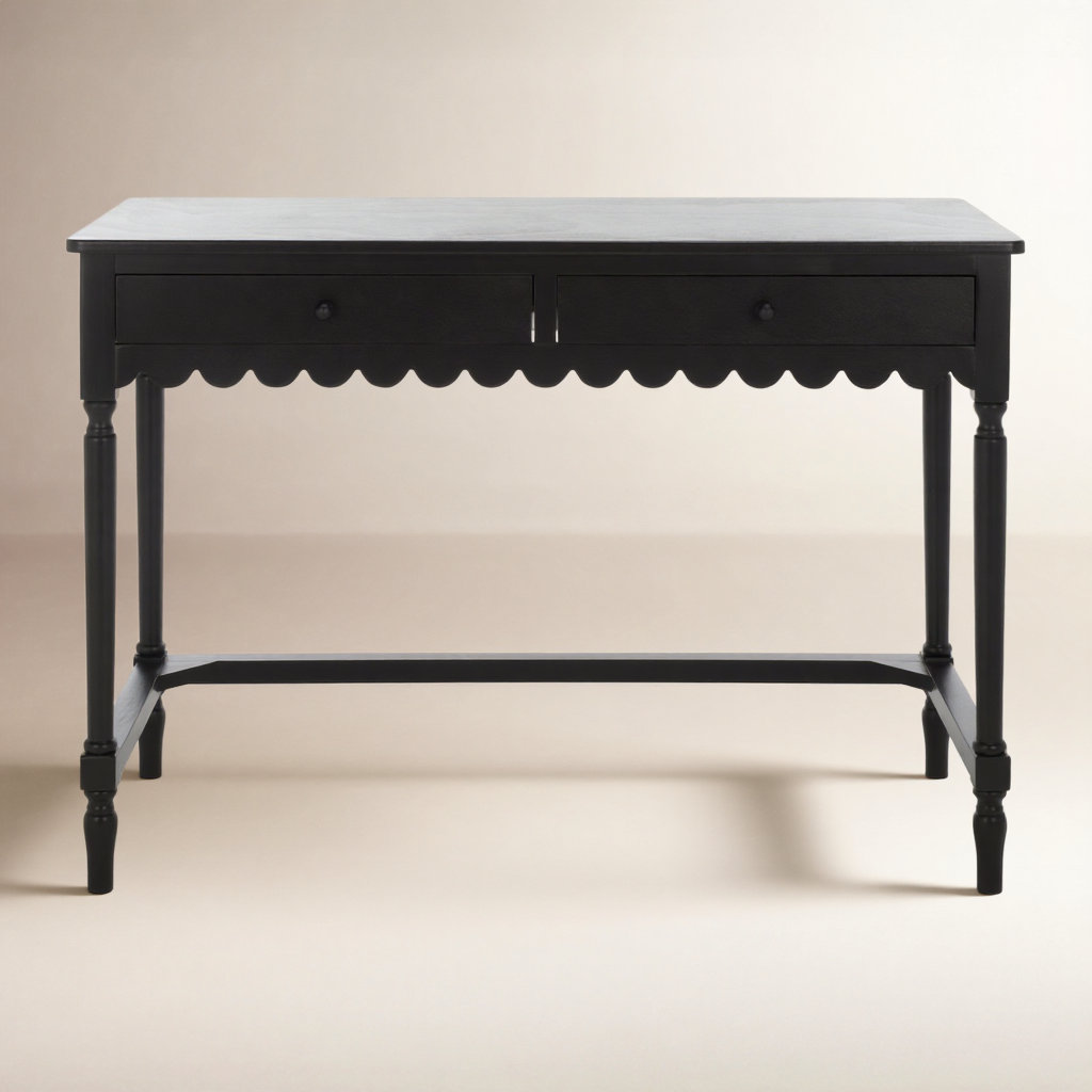 Branden 42" Pine Writing Desk, Black