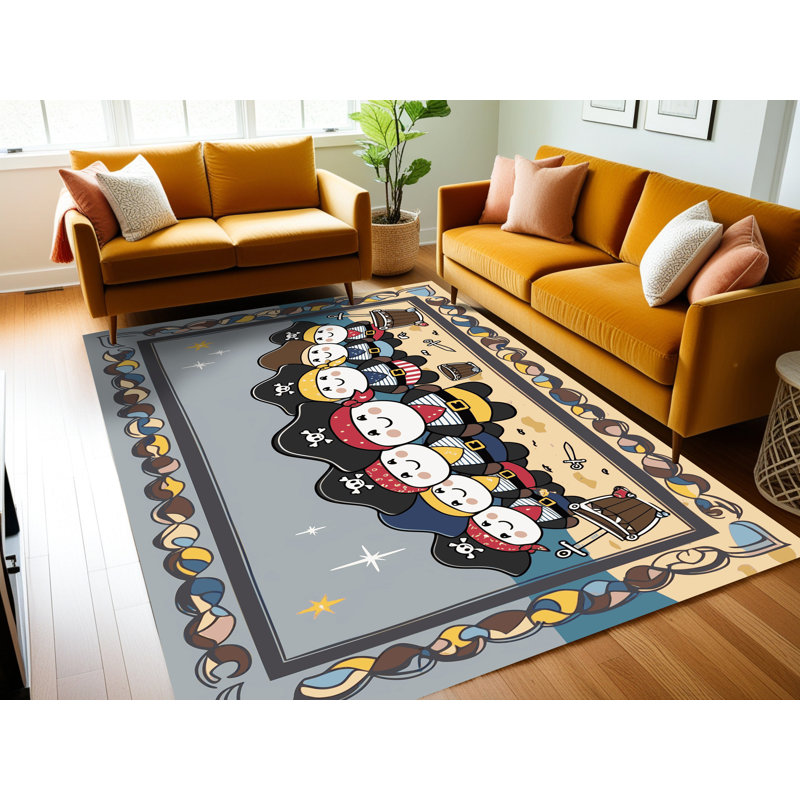 Tapis lavable Sunside Sails Pirates Ocean Kids_Pir011, Rectangle 6 pi x 9 pi