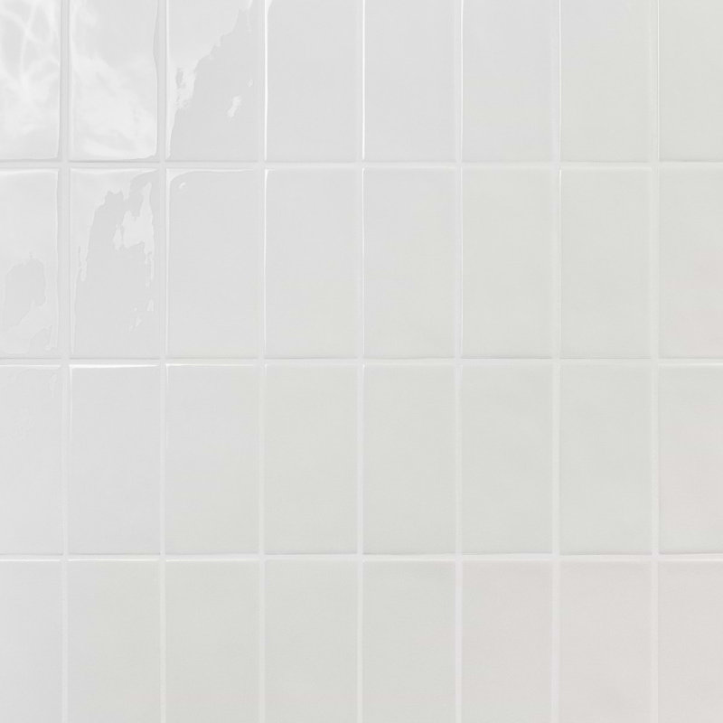 Nabi Subway 4.5x9 Subway Polished Glass Tile, Glacier White