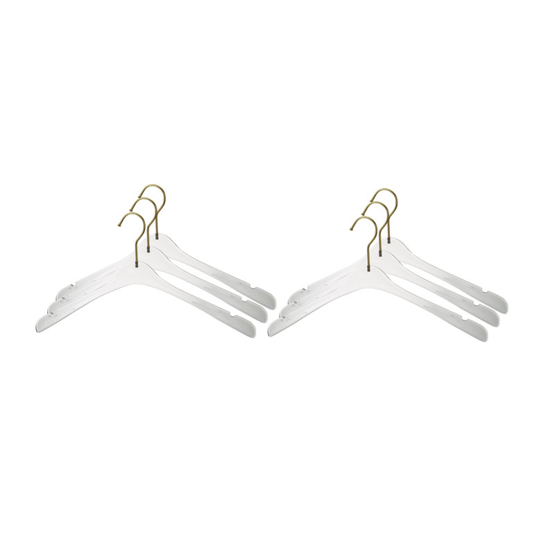 Cintres transparents en acrylique de qualité supérieure, cintres pour vêtements organisent le placard, Doré, 6