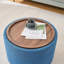 Repose-pieds gigognes avec rangement Ball & Cast, repose-pieds en lin avec plateau en bois, table basse ronde et banc