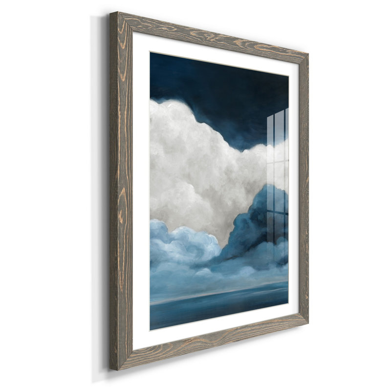 " Like A Waterfall II ", 37.5" H x 27.5" W x 1.5" D, Gray Framed Paper, White