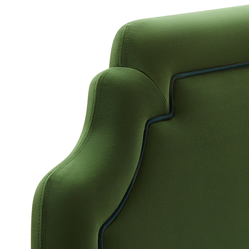 Magnolia Stain-Resistant Performance Velvet King Size Headboard In Moss Green Dark Green, Moss Green Dark Green, King