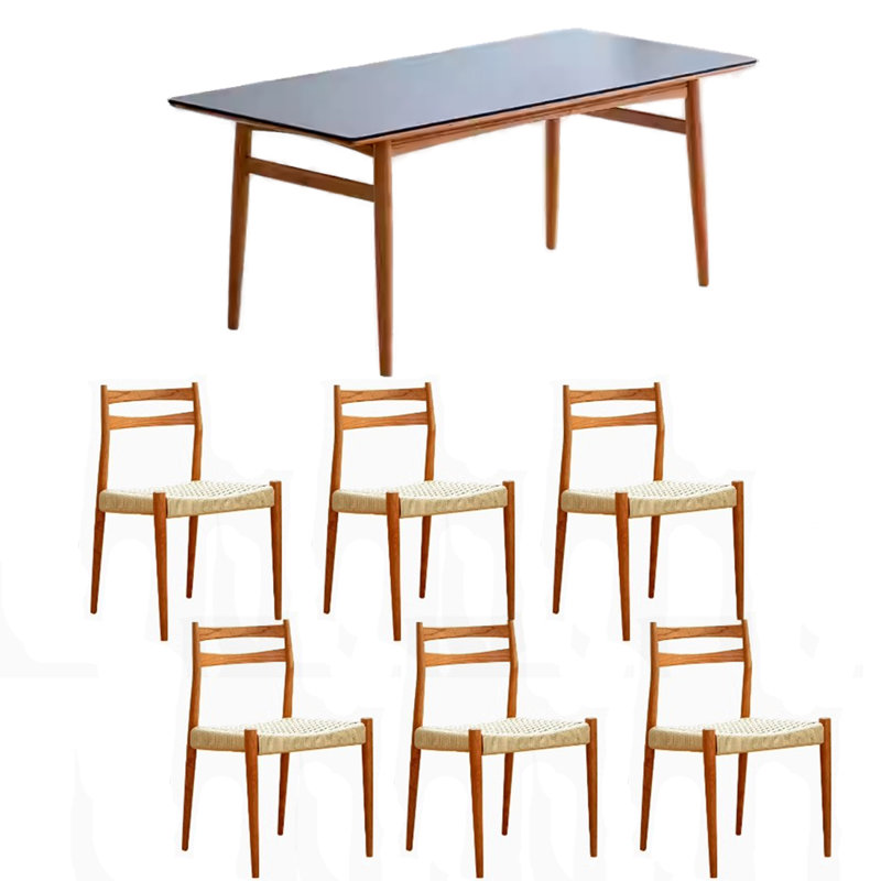 Elegant Rock Plate Solid Dining Table Sets.
