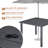 Hesson Square Metal Outdoor Dining Table With Umbrella Hole , 37.8'' in. W 37.8'' in. D-1231853228