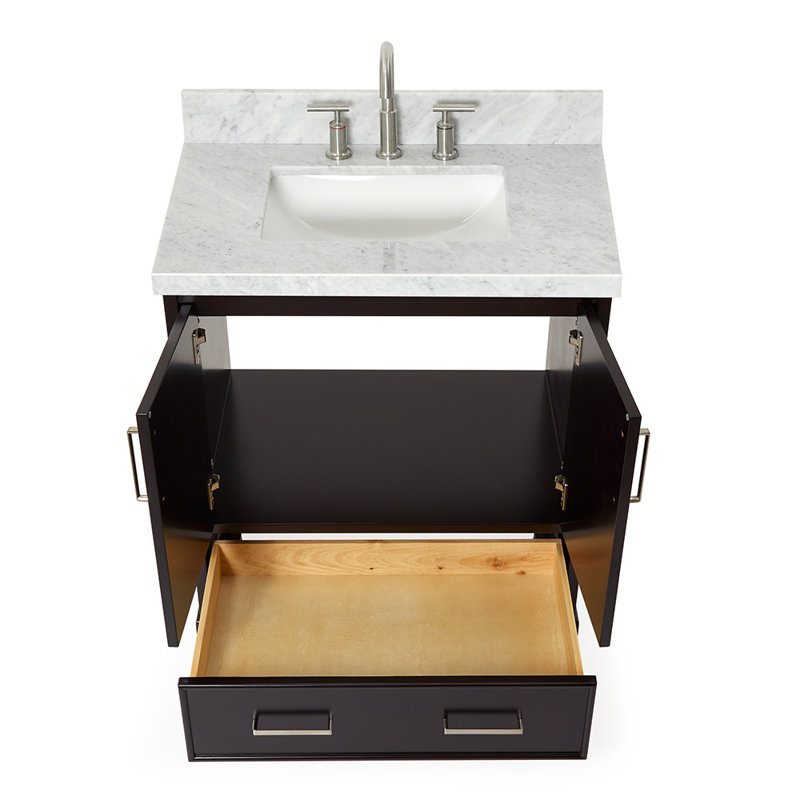 Meuble-lavabo simple avec plateau Abshire 31, Espresso