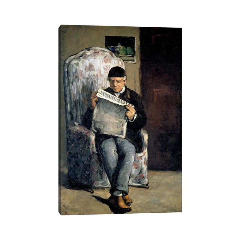 The Artist's Father (Reading L'evenement) 1866 by Paul Cezanne - Wrapped Canvas Print