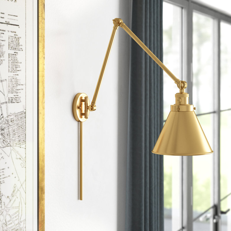 Donovan Swing Arm Sconce, Satin Gold