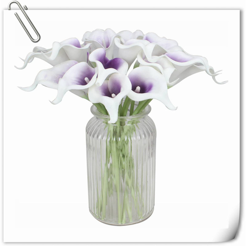 Arrangement Lillies, Blanc / Mauve, H 14,29 po x l 5,71 po x P 2,28 po