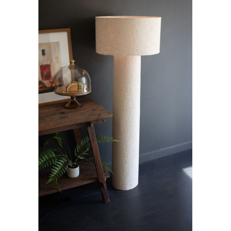  Lampe sur pied blanche avec abat-jour assorti et luminaire décoratif fabriqué à la main pour chambre à coucher avec finition blanche