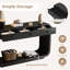 Console en noyer classique avec plusieurs tiroirs de rangement et table d'appoint à pieds ouverts-88579205