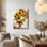 Art mural coloré sur toile florale, photos de fleurs abstraites modernes pour le salon, décoration murale, impression de peinture, décorations pour la maison, fabriquée aux États-Unis, prête à être suspendue