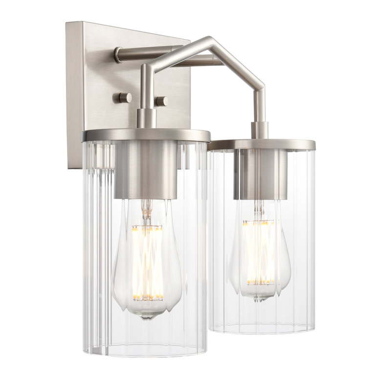 Meuble-lavabo à 2 lumières de 13 po de largeur Blevens - nickel brossé