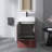 20" Modern Striped Freestanding Bathroom Vanity With Ceramic Sink