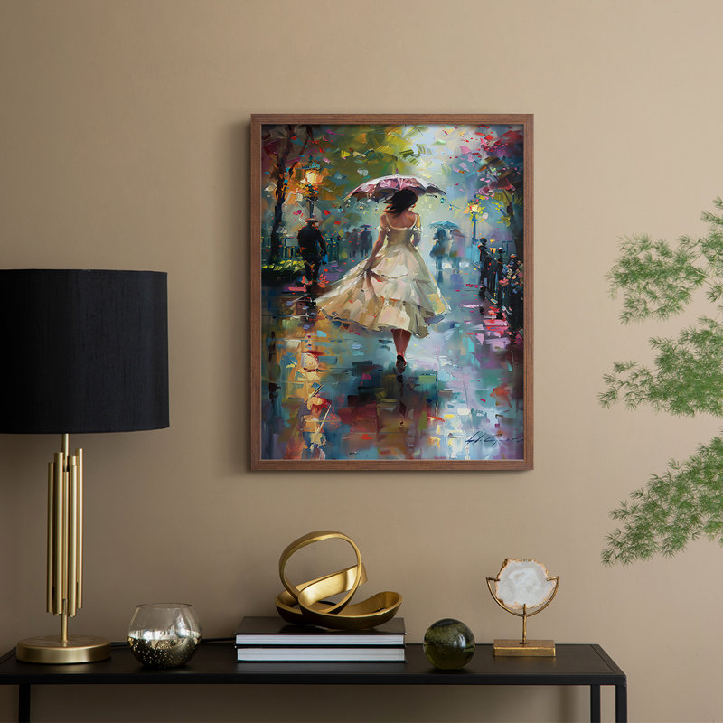 Reproduction encadrée WOMEN Series CMXIV - bois massif, Noyer, 15" H x 12" W
