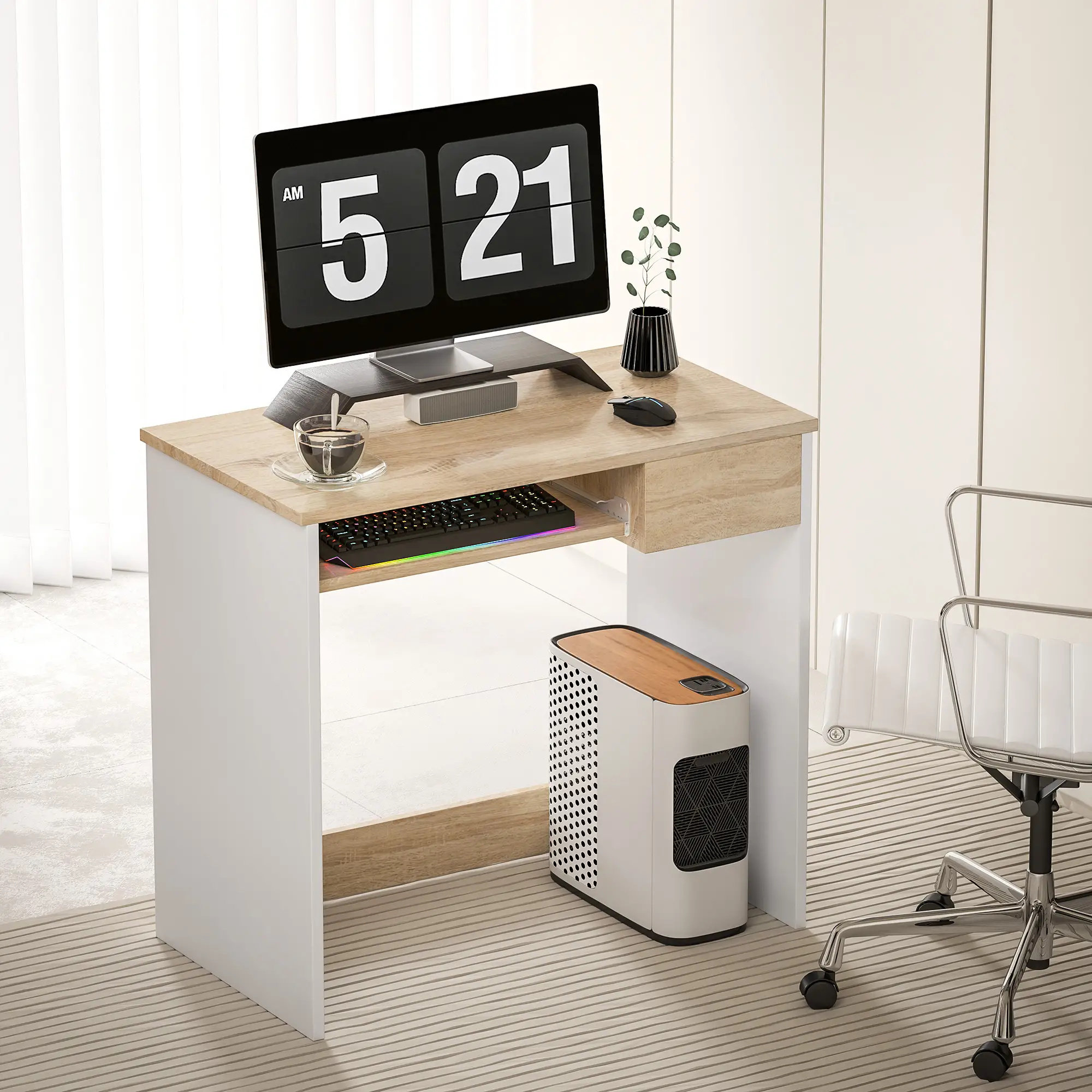 Naomi Compact Computer Desk With Keyboard Tray | Wayfair.ie