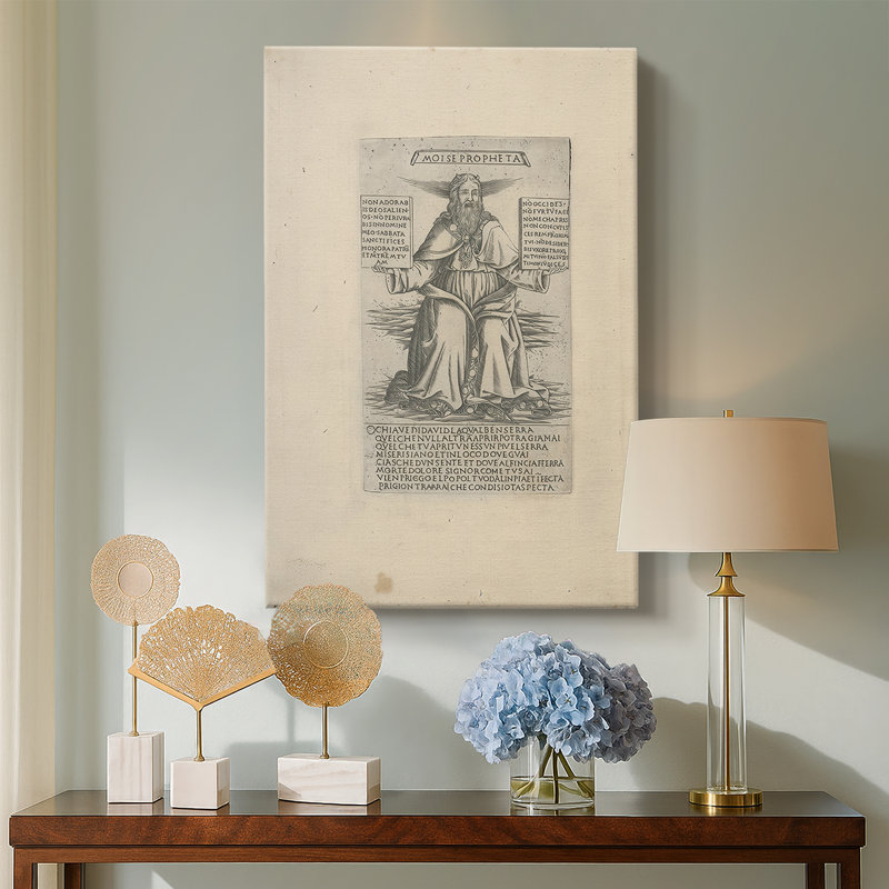 Le Moïse, de la maison des propulseurs et des sibylles, toile tendue par Francesco Rosselli, 24 po x 36 po