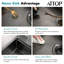 Attop Handmade Nano Black Stainless Steel Scratch-resistant 33 Inch Single Bowl Drop-in Kitchen Sink With Strainer