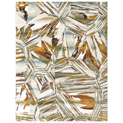 Tapis moderne abstrait en laine 8 pi 10 po x 11 pi 10 po