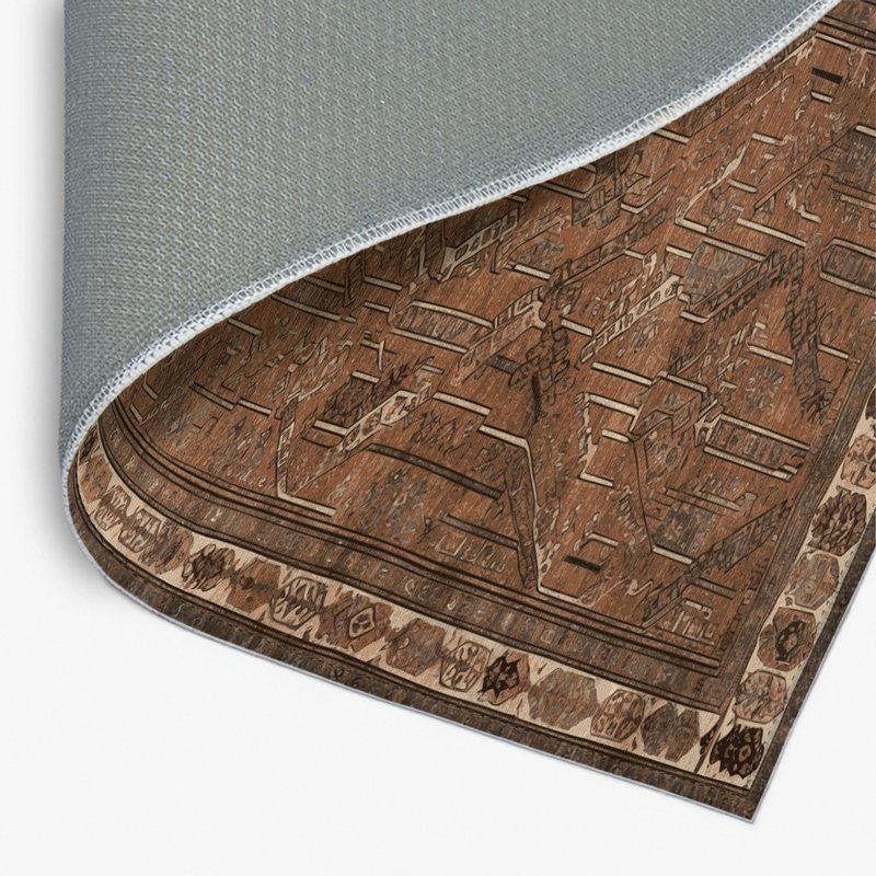 Tapis turc intérieur et extérieur brun, Rectangulaire 8 pi x 10 pi