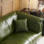 Causeuse-coussin modulaire en cuir véritable vert-2143340616