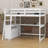 Multifunction Wooden Loft Bed With Desk And Shelves,Two Built-In Drawers-178762407-178762406