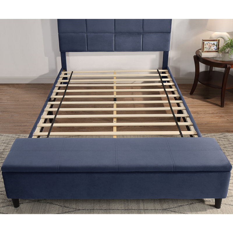 Upholstered Storage Bed, Grey, Queen