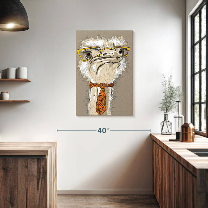 Brampt Nerdy Ostrich, 36" H x 24" W