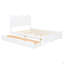 Grand lit plateforme avec 2 grands tiroirs, lit gigogne simple TG, blanc