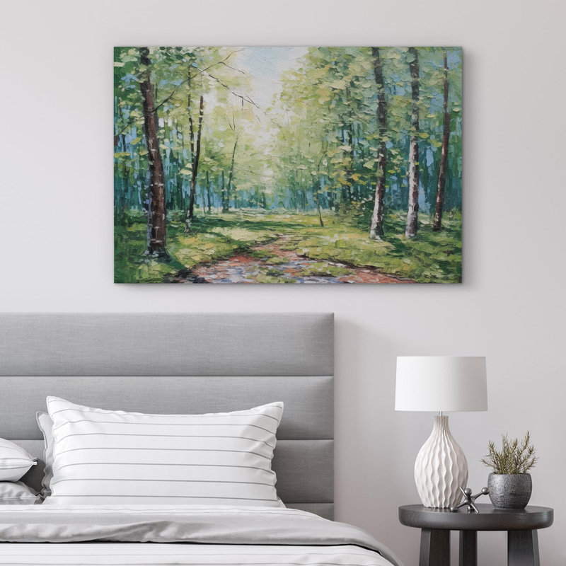 «Sunlight Sunshine Summer Forest Trees» sur, H 16 po x l 24 po, Toile tendue