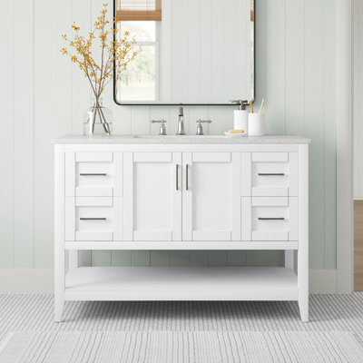 Scottsbluff 48'' Single Bathroom Vanity with Engineered Marble Top