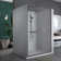 60'' W x 74'' H Double Added Frameless Shower Door with Clear Glass