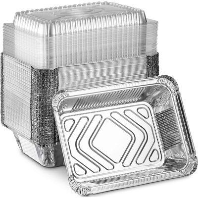 Disposable Extra deep extra heavy Weight 9 x 13 Half Size Disposable Aluminum Pans with Dome Lids
