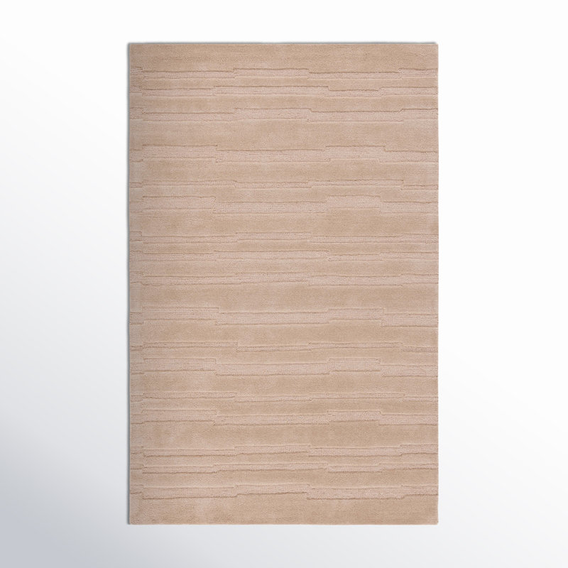 Elona Hand Tufted Cotton/Wool Area Rug in Taupe, Rectangle 6' x 9'