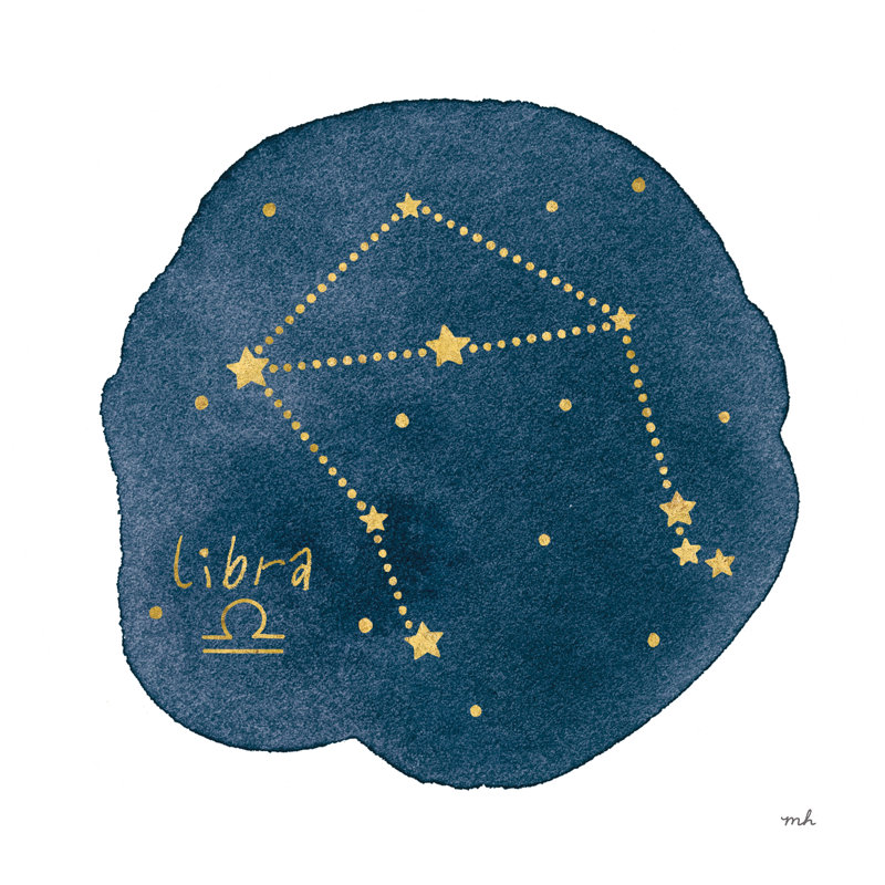 Horoscope Libra by Moira Chocolate - Wrapped Canvas Print, 30cm H x 30cm W