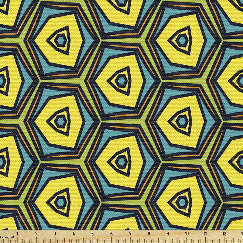 Chrishanna Colourful Vintage Hexagons Multi-Purpose Fabric