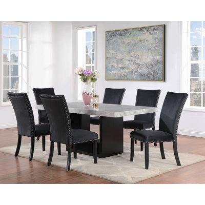 SHEENA 5PC DininG TABLE SET Modern Black Dining Table Set Modern Dining Set