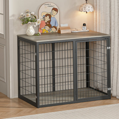 Meuble cage pour chien de 47 po avec 3 portes, pour grands et moyens chiens.