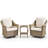 Quirama Outdoor Courtyard PE Wicker High Backrest Swivel Chair With Side Table (Set Of 2)-116787761