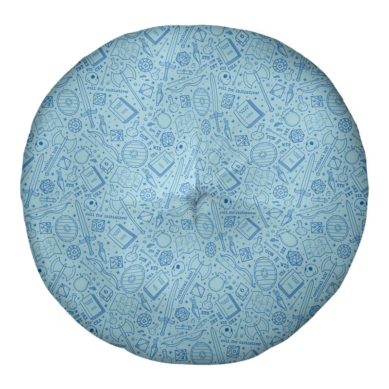 Coussin de sol Katelyn Elizabeth, 26 po x 26 po, Bleu